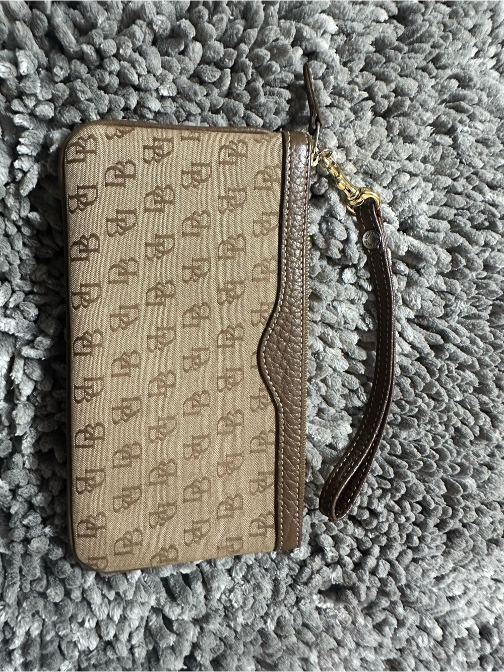 Dooney & Bourke Tan Brown Monogram Wristlet